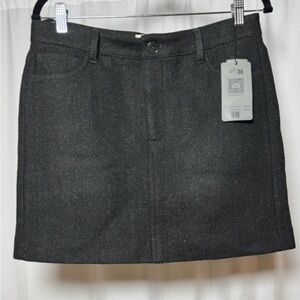 NWT Zadig & Voltaire Joany Chevron Chine Skirt Gray Size 40 Wool Blend